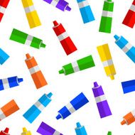 seamless pattern of colored tubes paint flat