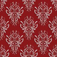 Red Seamless Background with 3d Floral Pattern N2