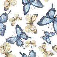 Seamless vector pattern Watercolor butterfly Vector illustrati