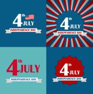 Independence Day Poster Set Vector Illustration