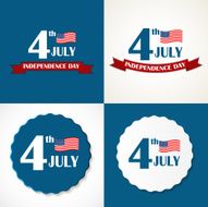 Independence Day Poster Set Vector Illustration N2