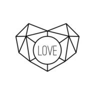 Geometric heart background with lines