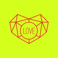 Geometric heart background with lines N2