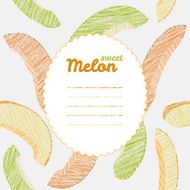 Text frame Autumn melon backdrop Endless harvest texture repeating background