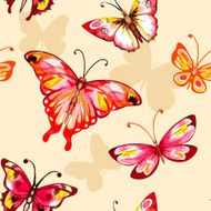 Watercolor butterfly seamless pattern N6