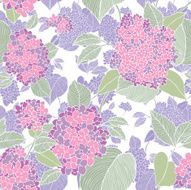 Seamless pattern with flowers lilac N10