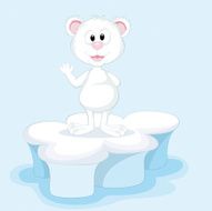 Funny Polar Bear on an ice floe