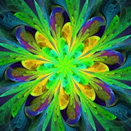Symmetrical pattern in stained-glass window style N3