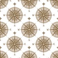 Vintage compass sign seamless pattern