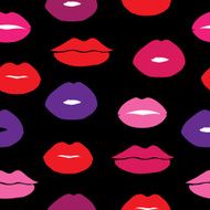 Seamless vector background with female lips