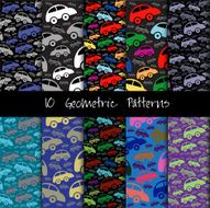 Cute pattern with vintage cars