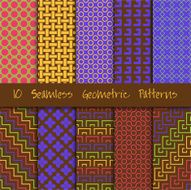 Grunge Seamless Geometric Patterns Set N12