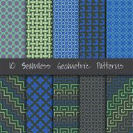 Grunge Seamless Geometric Patterns Set N13
