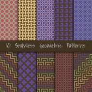 Grunge Seamless Geometric Patterns Set N14