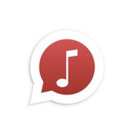 Red Music Note in speech bubble icon Vector