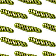 Seamless background pattern of green caterpillars