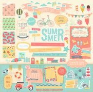 Summer scrapbook set - decorative elements