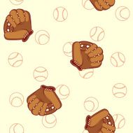 Baseball seamless pattern Glove and ball for a baseball N2