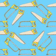 Sketch saws for wood and metal in vintage style