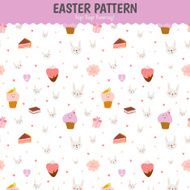 Cute pattern with sweets cupcakes bunnys hearts lollipops N4