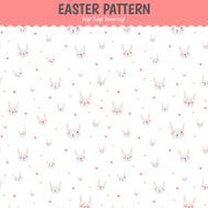 Cute funny seamless pattern with Bunny and hearts