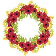 Frame of flowers arranged in a circle N5