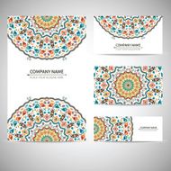 Business card template Vector illustration in tribal style N3