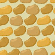 Background of potato Vector seamless pattern vegetables