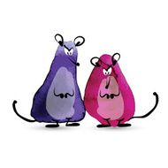 Funny mouses Watercolor sketch for your design