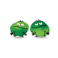 Funny frogs Watercolor sketch for your design N2
