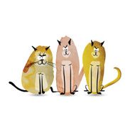 Funny cats Watercolor sketch for your design