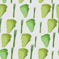 Background of green leaf lettuce Vector seamless pattern veg