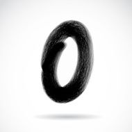 Numbers zero written with a brush on white background N2
