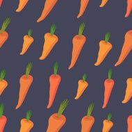 Background of Orange carrots Vector seamless pattern vegetab