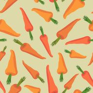 Carrot seamless pattern Vegetable vector background Orange carr