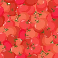 Tomato pattern Seamless background with red tomatoes Vector te