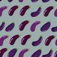 Background of purple eggplant Vector seamless pattern vegeta