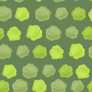 Background of green cabbage Vector seamless pattern vegetabl