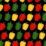 Background of sweet pepper Vector seamless pattern vegetable