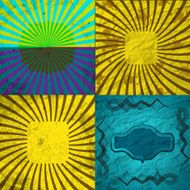 Set Vintage Colored Rays background N18