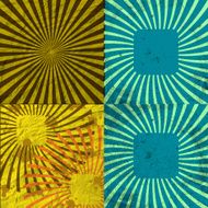 Set Vintage Colored Rays background N19