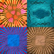 Set Vintage Colored Rays background N20