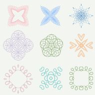 Color line art ornament design