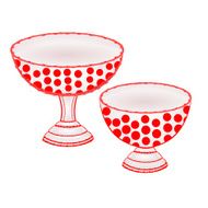 Cups with red dots vector
