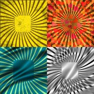 Set Vintage Colored Rays background N22