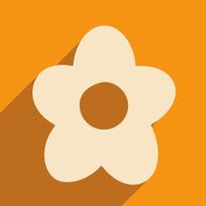 Flat with shadow icon and mobile applacation flowers N2