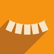 Flat with shadow icon and mobile applacation garland N2