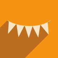Flat with shadow icon and mobile applacation garland N3