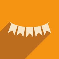 Flat with shadow icon and mobile applacation garland N4