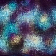 Grunge ornament on abstract paisley background